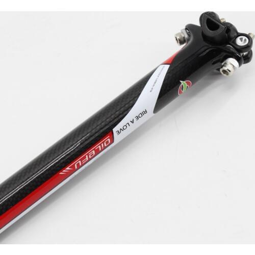 Newest QILEFU Mountain bicycle alloy 3K carbon seatpost Road carbon fibre bike seatposts MTB 27.2 30.8 31.6*350 400mm Free ship