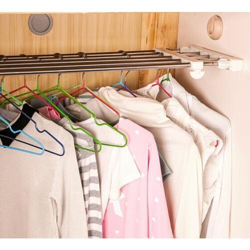 Kitchen shelf nail telescopic closet shelf cabinets clapboard stratification plane receive rack shelf artifact 32-46 cm