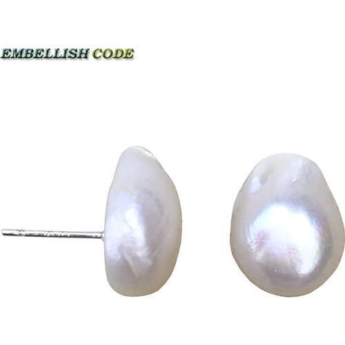 Hot stely baroque natural freshwater Cultured pearls stud earrings Popular and Fashion for women