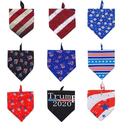 2020 New American Flag dog Bandanas scarf Large Pet Neckerchief Cat dog Accessories dropshipping