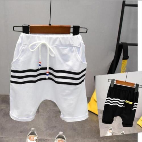 Childrens shorts kids knee length shorts kids boys Striped casual Cross pants Childrens cotton trousers boys shorts 2-6years