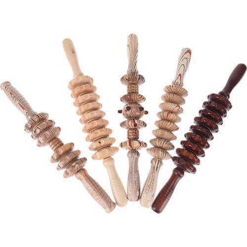 Sports Deep Relax Gear Massage Stick Full Body Muscle Massager Wood Roller Stick Trigger Point Recovery Tool