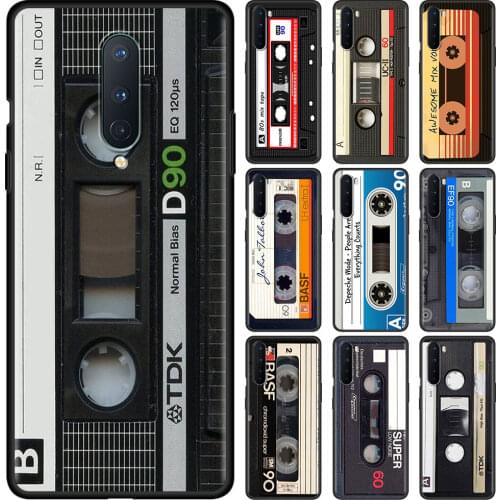 Old Cassette Audio For OnePlus 8 Nord Z 8T N10 7 Pro N100 Black Soft Phone Case 7T 6 6T 9 9R 9Pro Silicone Bumper Back Cover Cas