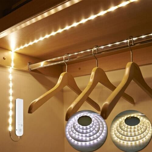 PIR Motion Sensor LED Lights For Kitchen LED Under Cabinet Light Bedside Stairs Wardrobe Night Security Lamp Battery Light strip