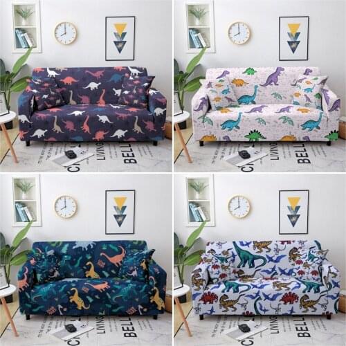 Cartoon Dinosaurs Pattern Sofa Covers For Living Room Elastic Sofa Slipcover Sectional Couch Cover Furniture 1/2/3/4 Seater