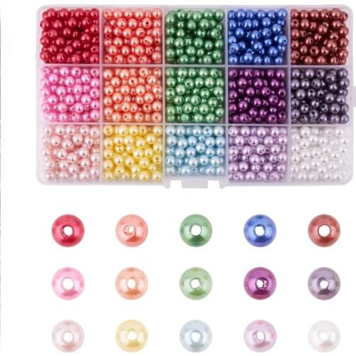 1Box Dyed Imitation Pearl Acrylic Round Beads 6mm Mixed Color For jewelry making DIY Bracelet Necklace Crafts Decor Accessories