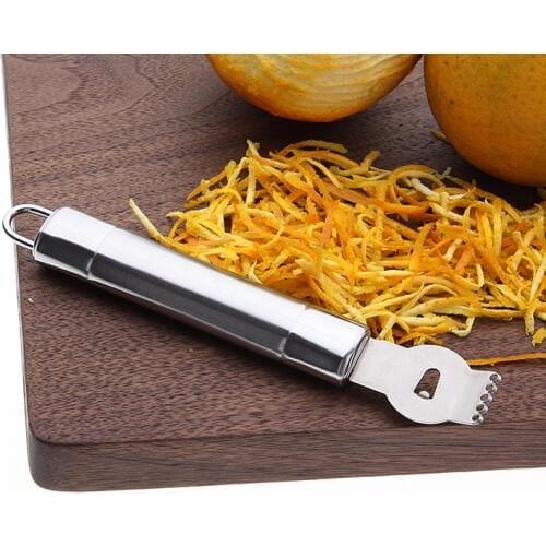 1PC 304 Stainless Steel Fruit Lemon Orange Citrus Zester Grater Grips Peeling Knife Tool KX 247