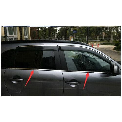 4pcs Stainless Car Bottom Window Sill Frame Stripe Cover Trim Decoration For Mitsubishi Outlander 2013-2018 Car Styling