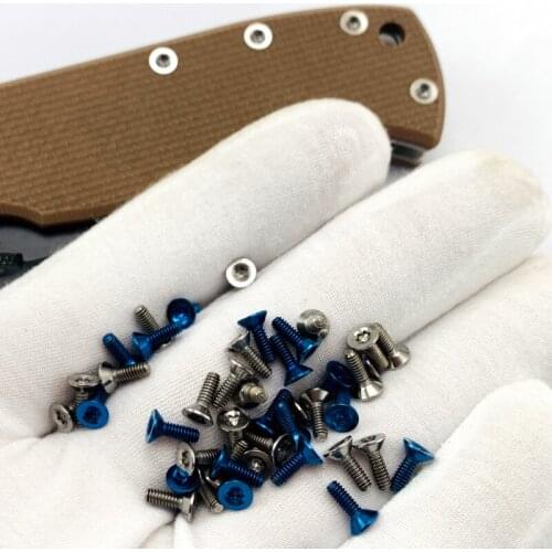 4pieces Titanium Alloy Screws Folding Pocket Knife Handle Screws for CQC7 Knife EM Knife Low Profile Bolt Screws Accessories