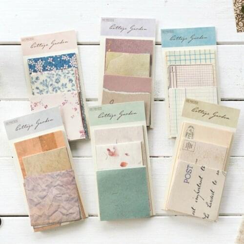 60pcs/set Creative Small Fresh Retro Memo Pad Basic Material Paper Collage Scrapbook Stationery
