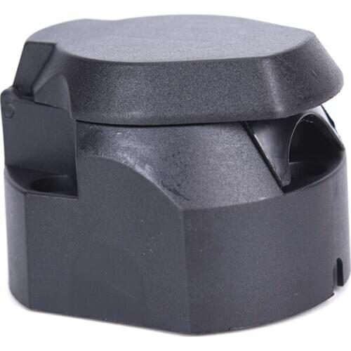 7 Pin Round European Standard Trailer Socket Black Frosted Materials Trailer Socket 12V Towbar Towing Socket