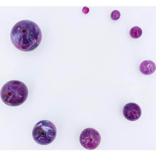 24/20/18/16/14/12/10/8/6mm Acrylic Round Beads Spaced Beads For Jewelry Making DIY Bracelet Necklace Accessories