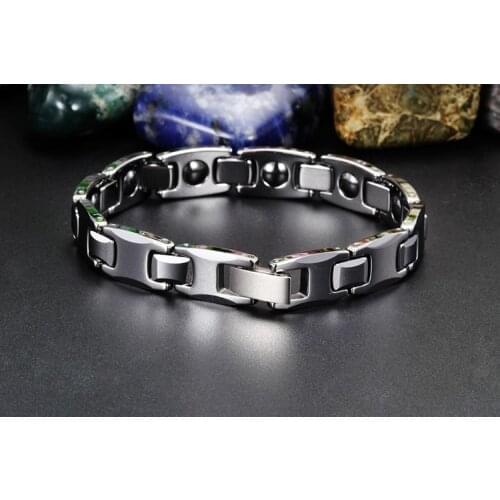 Tungsten steel bracelet male energy magnetic health bracelets mens bracelets and cool luxury for the man Bangle Wristwatch