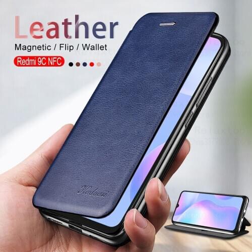 Redmi 9C NFC Case Leather Flip Magnetic Case For xiaomi redmi 9c redmi9c 9 c nfc smartphone wallet stand book phone cover coque