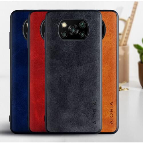 For Xiaomi Pocophone Poco X3 NFC Case Soft PU Leather Skin Slim protective back cover case for xiaomi poco x3 x3nfc phone shell