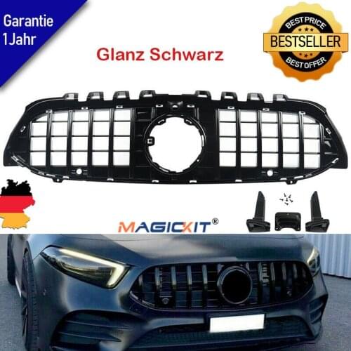 MagicKit BLACK AMG GT panamericana grille For Mercedes W177 A CLass NIGHT EDITION A35 A45