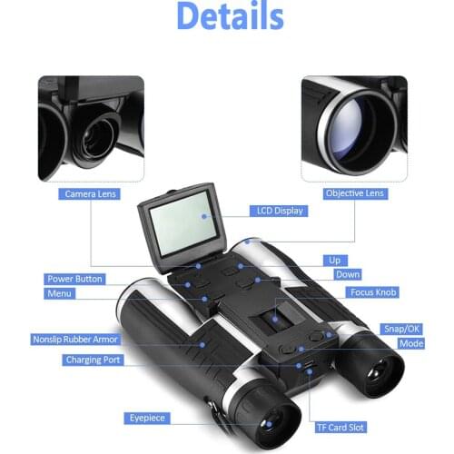 Digital Telescope 1080P Powerful Binocular Professional 12x Zomm HD Camera Recording LCD Screen Lithium Battery Portable