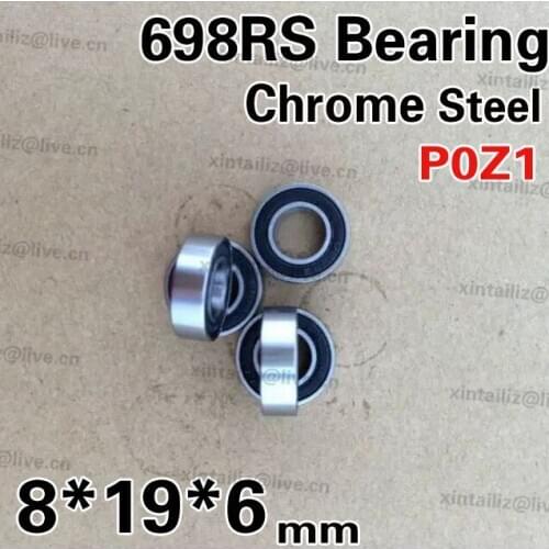 [CM698RS-P0]Free Shipping 10pcs Gcr15 bearing steel 698-2RZ 698-2RS 698RS rubber sealing ball bearing 8mm*19mm*6mm
