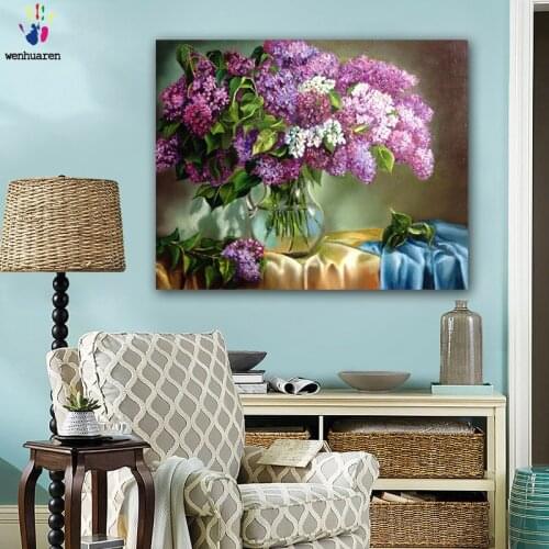 DIY colorings pictures by numbers with colors The beauty of the flower painting drawing painting by numbers framed Home