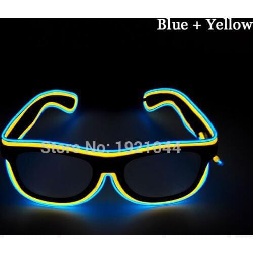 Double Colors Flashing EL wire Glasses Led Glasses Party Decorative Lighting Colorful Glowing Classic Toys For Festival Gifts