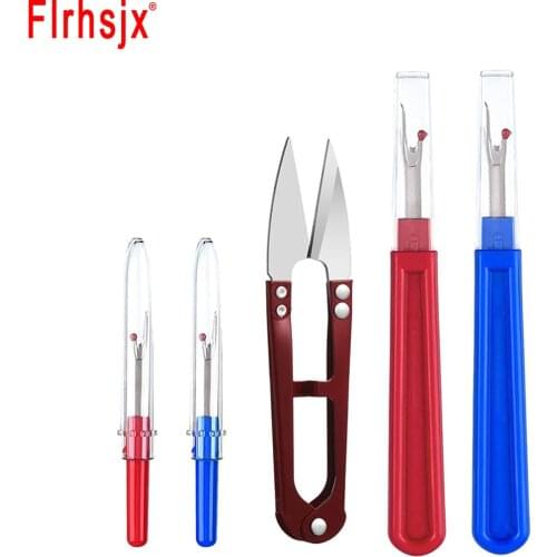 FLRHSJX 3Pcs Sewing Seam Ripper Sharp Thread Cutter Plastic Handle Trimming Scissors Stitch Unpicker for Stitch Remover Sew Tool
