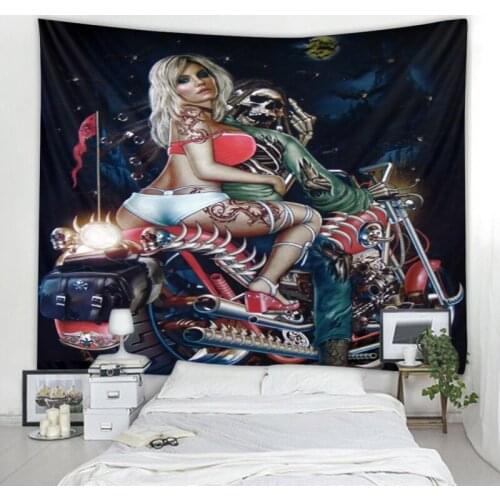 Nordic ins wind background mural skull locomotive beauty tapestry home decoration wall covering curtain tapestry tapestry