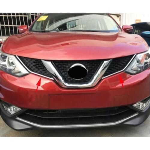 FOR NISSAN QASHQAI 2014 2015 2016 CHROME FRONT MESH GRILLE GRILL HEAD LIGHT LAMP COVER TRIM INSERT STYLING MOLDING GARNISH 2016