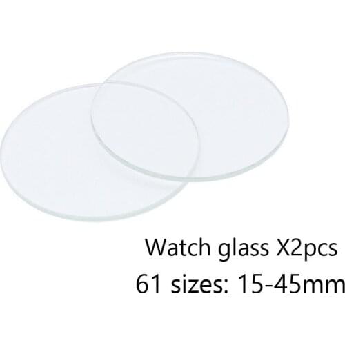 1.0mm Thickness Crystal Round Watch Glass 15mm to 45mm Smart Watch Repair Glass Lens Flat Mirror for Watchmaker