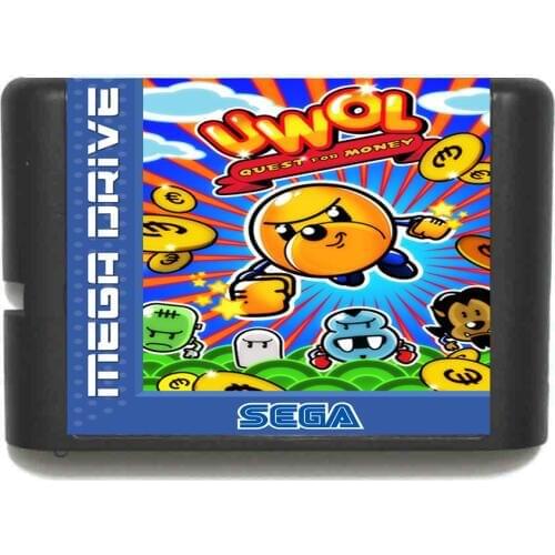 UWOL Quest For Money 16 bit SEGA MD Game Card For Sega Mega Drive For Genesis