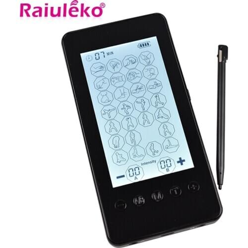 28 Modes TENS EMS Massager Muscle Stimulation Electric Personal Nerve Stimulator Dual Channel LCD Display Massager Body +4Pads