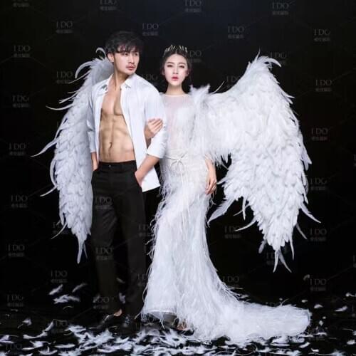 Fashion catwalk angel wings props underwear show props festival Feather wing cosplay costume
