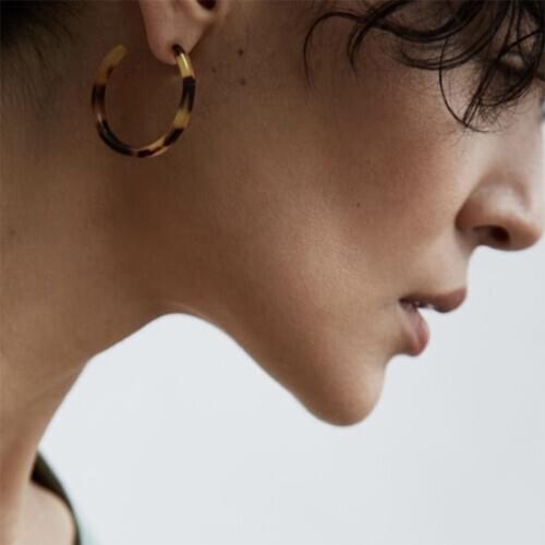 SUQI Fashion High Quality Acetic Acid Earrings Bohemian Semi-Circle Gold Earrings Jewelry For Women Big Stars Earrings 2021