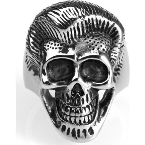 Stainless steel ring Titanium steel elvis Presley Mens skull ring