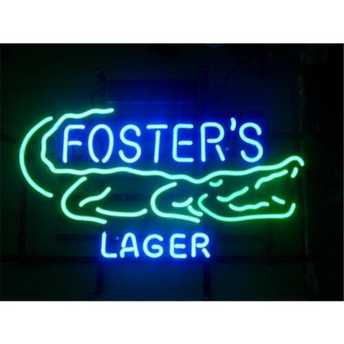 NEON SIGN For FOSTERS AUSTRALIAN LAGER BEER Signboard REAL GLASS BEER BAR PUB display Shop christmas Light Signs 17*14"