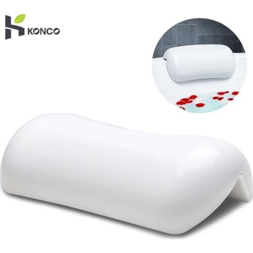 Konco Non-slip Bathtub Headrest SPA Bathtub Pillow Soft Waterproof Bath Pillows with Suction Cups Bathroom Accessories