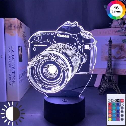 Newest Kid Light Night 3D LED Night Light Creative Table Bedside Lamp Romantic Camera light Kids Gril Home Decoration Gift