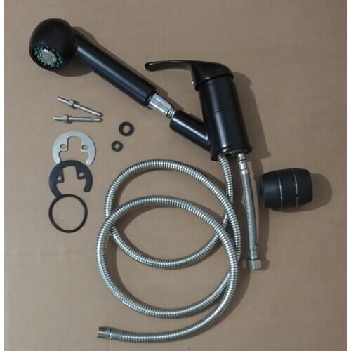 Single Lever Single Handle Pull Out Sprayer Kitchen Sink Faucets Kitchen Pull Out Sprayer Faucet Brass Mixer Tap, Black