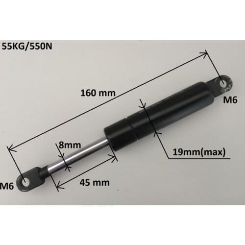 Furniture Gas Spring Auto Spring Strut 160mm 55kg Gas Spring Lift Prop Strut Damper Studs Lift Strut Metal