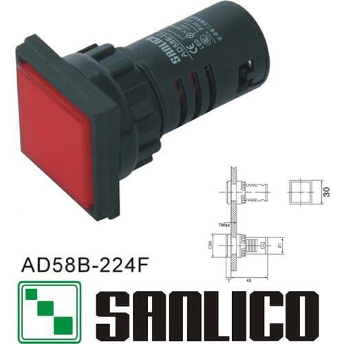 Semi-conductive energy saving indicator(LED) AD58B(AD16 AD22 AD11 AD17)-224F Mounting diameter 22mm