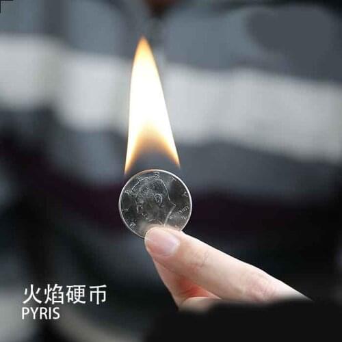 PYRIS By Nicolas Lepage Magic Tricks Props Fire Coin In The Hand Pyris Volcanic Accessories Close Up Stage Magie