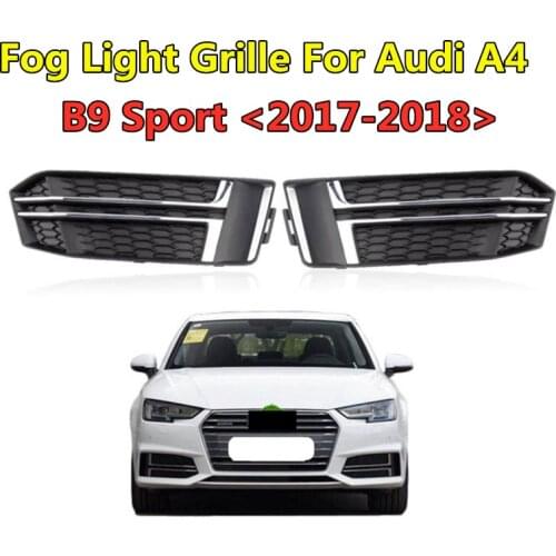 Car Front Lower Bumper Racing Grills For Audi A4 B9 2017 2018 Fog Light Grille Replacement Accessory Chrome Style OEM 8W0807681F