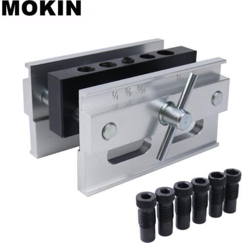 Self-Centering Doweling Jig System 1/4'' 3/8'' 5/16'' Straight Hole Drill Guide Puncher Locator Jig Household Woodworking Tools