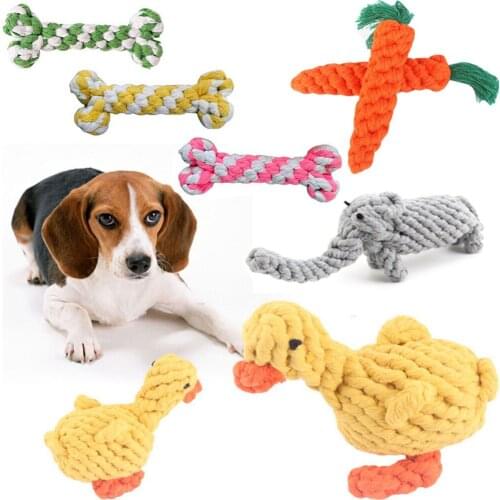 Dog Carrot Rope Knot Toys Small Pet Cleaning Teeth Animals Shape Puppy Chewing Interactive Training Outdoor Playing Fun Bite Toy