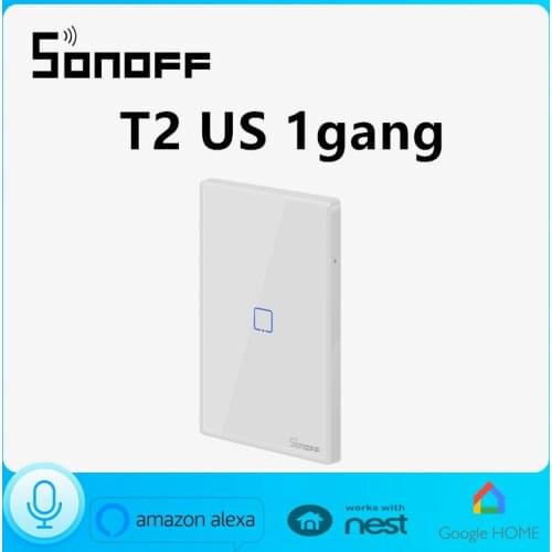 Sonoff T2US1C Gang Smart WiFi Wall Light Switch RF/APP/Touch Remote ON/OFF Timer US Scene Panel Home Automation Voice Control