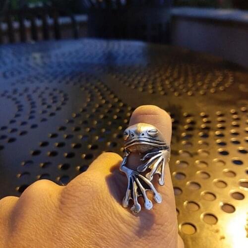 Vintage Frog Rings For Women Men Girls Animal Cuff Femme Ring Bague Luxury Jewelry Anillos Adjustable Gothic Open