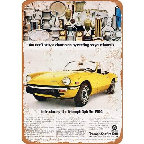 Vintage Decorative Metal Signs 1971 Triumph Spitfire 1500 Metal Tin Sign Wall Decor 8 X 12 Inches