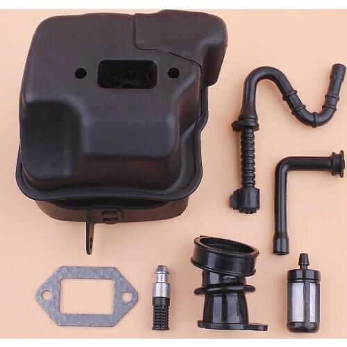 Exhaust Muffler For Stihl MS361 MS 361 Intake Manifold Fuel Oil Filter Line Gasket Kit Chainsaw 1135 140 0650