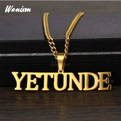 Custom Name Necklaces Pendants for Women 3mm Cuban Chain Stainless Steel Link Personality Nameplate Necklace Jewelry Accessaries
