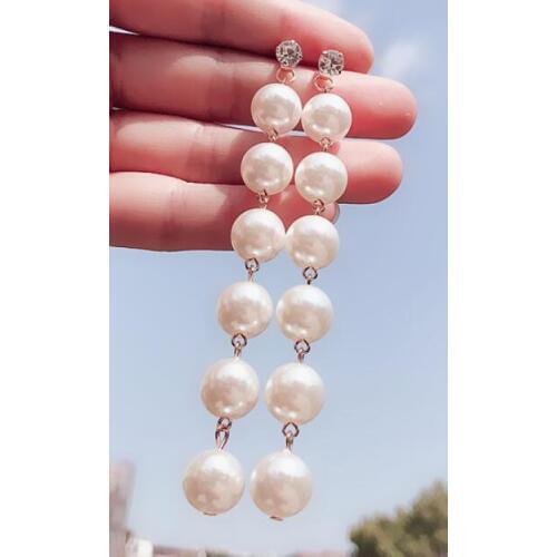 Word Love women Jewelry Htemperament pearl tassel ear nail women earrings long personality Koreas simple Ohrringenoble ladys