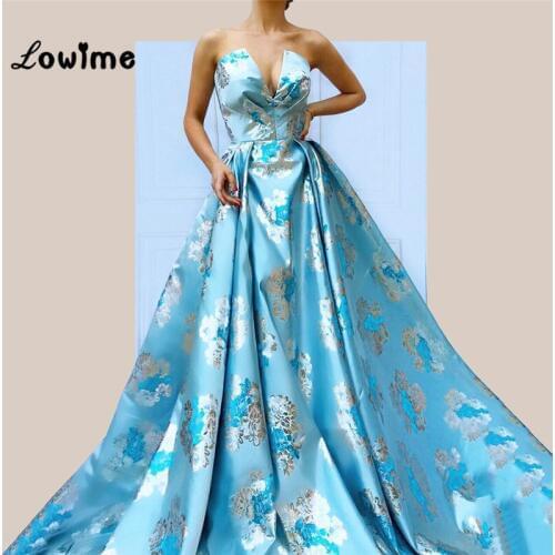 Blue Long Prom Dresses 2018 Elegant A Line Formal Party Gowns Wedding Guest Dress Robe De Soiree Custom Made Women Evening Dress